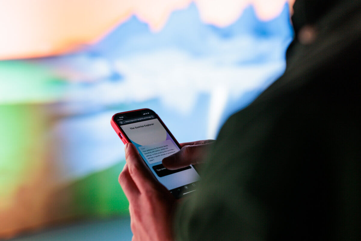 Sunrise Explorer, Tellart, Interactive Experience, AI-powered experience, Human-AI interaction, Conversational AI