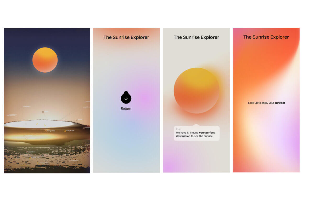 Sunrise Explorer, Tellart, Interactive Experience, Creative AI, Generative AI